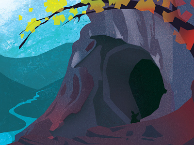 Gone Caving - Cave Entrance adventure cave caves caving digital illustration exploration illustration photoshop wacom intuos