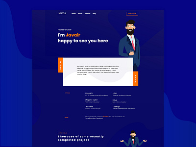 Javair | Personal web landing page color interaction design landing page minimal design modern web design ui ui ux design ui design uiux ux design web design web header