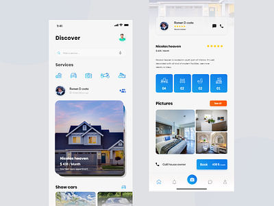 Upcoming Rental App Feed & Booking Screen apps apps design.interaction booking interaction design ios iphone design minimal app rental app ui uidesign uiux ux design