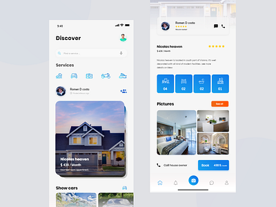 Upcoming Rental App Feed & Booking Screen