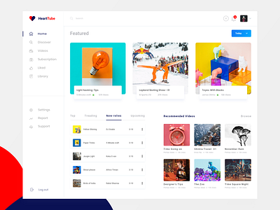 HeartTube Video Application application page desktop mail application ui art clean content management system dashboard desktop apps interaction design ux design video app video management web design