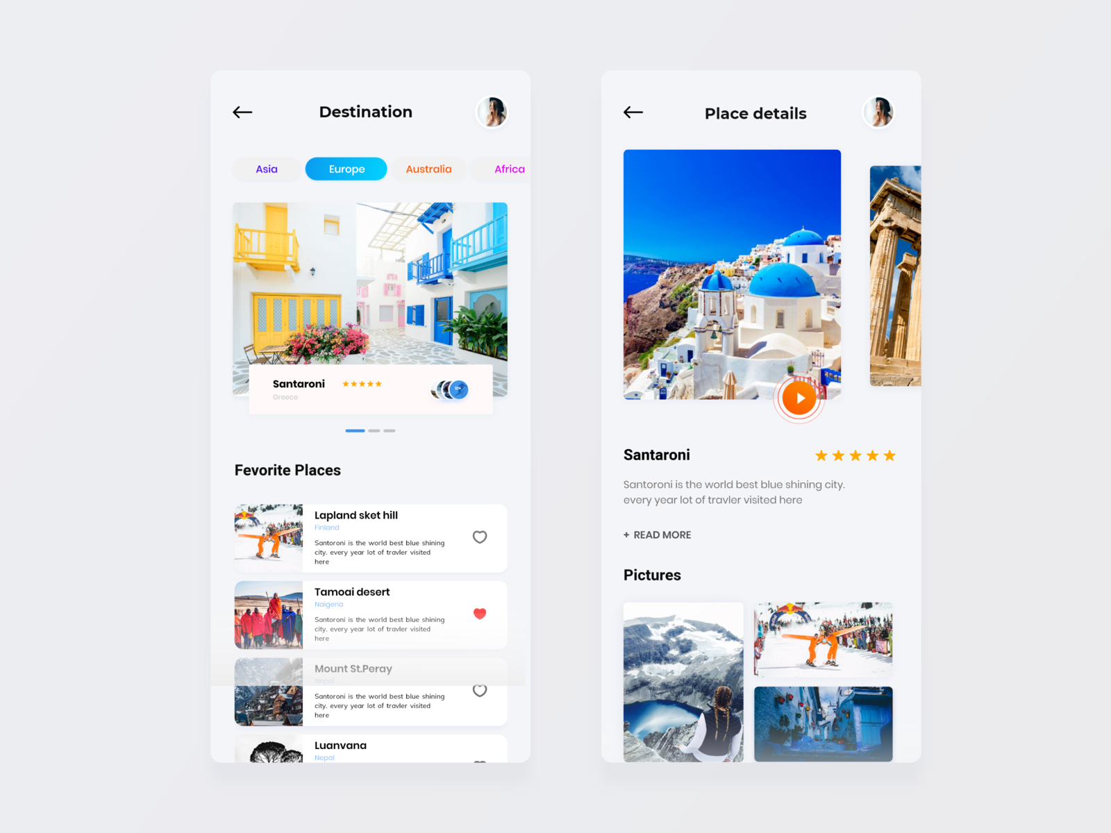 Travel App | Destination & Place Details screen by UIX69 on Dribbble