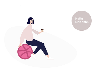 Hellodribble coffee design first shot illustration thank ui ux