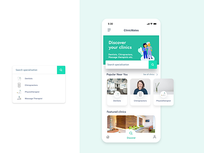 ClinicMates design illustration medical mobile app ui ux