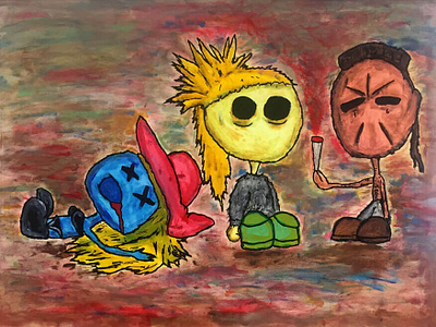 Die Antwoord and Friend acrylic acrylic painting blood creepy dark death die antwoord lady gaga messy murder permanent marker