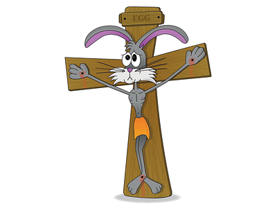 Happy Easter Bunny! blasphemy creepy cross crucifiction dark comedy design digital art digital illustration easter easter bunny happy easter jesus christ rabbit vector