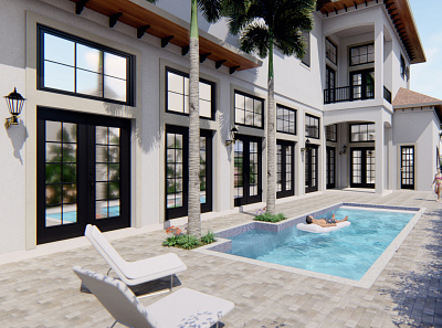 Florida Villa architecture design interior architecture lumion renders revit sketchup visualization