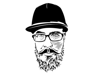 Face beard design face icon illustration logo man minimal stencil vector