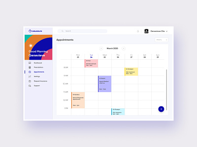 Appointment View appointment booking calendar design hospital medical medical care ui user experience user interface ux web website design