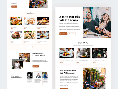 Restaurant landing page - FoodMonster design exploration landing landing page minimal restaurants ui user interface ux web website design