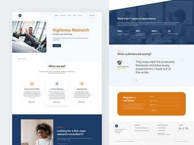 Landing Page - Highbrow Research design minimal ui user interface ux web website design