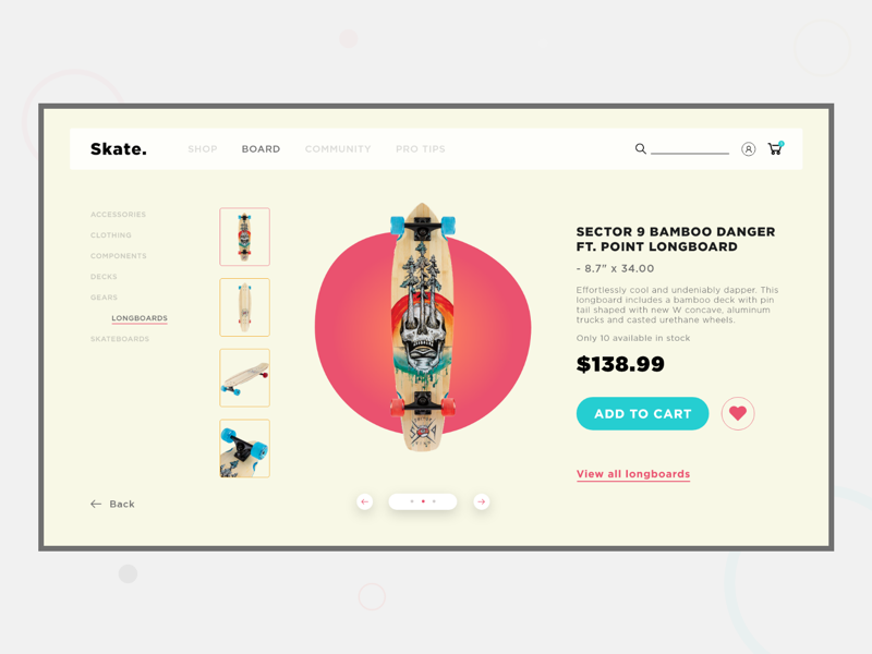 Skate. - Webstore V2 product design typography minimal e-commerce design user experience user interface uiux ux ui interaction webstore skateboarding skateboard website design web