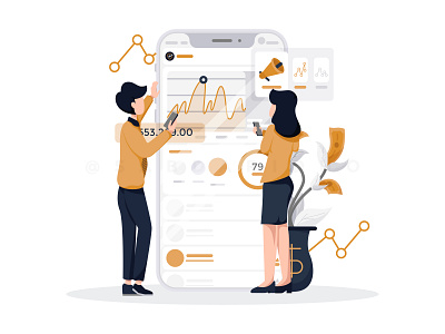 Grow money and become a confident investor app business flat design flat illustration full color illustration illustrations investing investment landing page mobile monochrome team work trading ui ui design web web design website website design