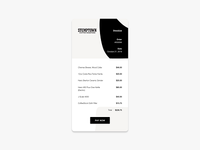 Daily UI #046 - Invoice 046 coffee dailyui invoice stumptown coffee roasters ui