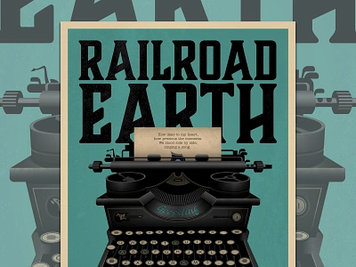 Railroad Earth Gig Poster band clean design drawing gig poster illlustration poster design screen print vector