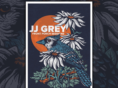 JJ Grey Tour Poster art band design drawing gig poster illustration poster poster design screen print