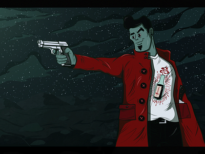 Night killer character character design design gun illustration killer man night vector