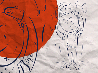 Orange cartoon character character design graphic illustration illustrator music