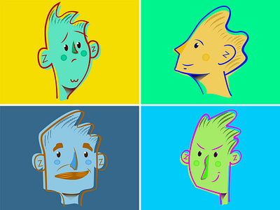 Faces 2d character design faces graphic graphic design illsutrator illustration vector