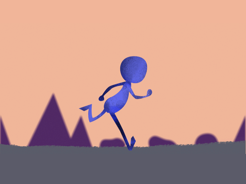 Run after effects animated animation character gif illustration loop motion