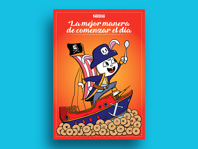 Cereal sea bunny cereal cereals character editorial editorial illustration illustration pirate poster