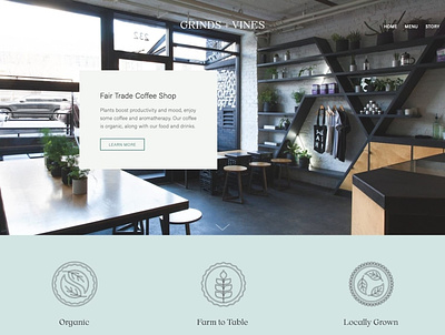 Web design for vegan cafe branding menu design typography web design