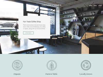 Web design for vegan cafe