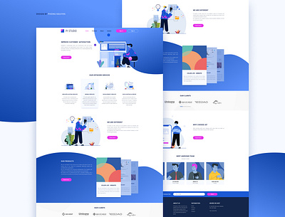 PI Studio - Landing page design illustraion ui web