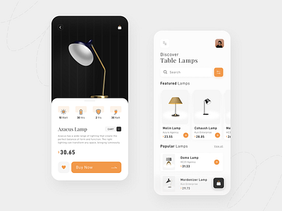 Lamp product App UI