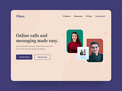 Hero Page for Online Call and Messaging App app design figma interface interfacedesign ui uidesign uiux userinterface ux uxdesign web webdesign