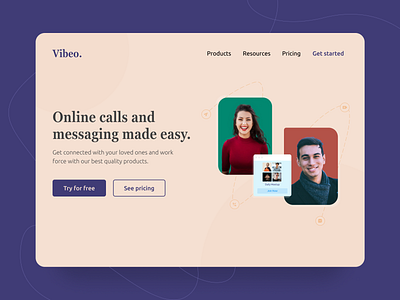 Hero Page for Online Call and Messaging App