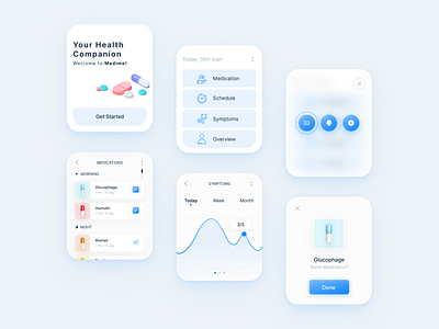 Medime - Medicine Reminder App, Smartwatch UI concept
