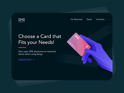 Savyy, Credit Card Hero Page