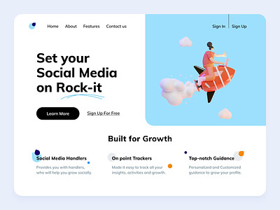 Social Media Growth Landing Page Interaction animation design illustration landing page ui uidesign uiux userinterface ux uxdesign