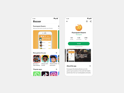 Cafe Bazaar App Redesign android app store cafebazaar google play marketplace redesign