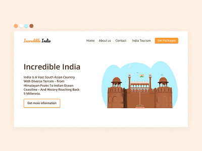 Incridible India design illustration incridible india india india gate minimal typography ui ux web