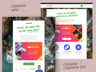 Cashback campaign branding campaign cashback colorful design email design handlettering landingpage ui ux