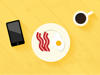 Weekend Breakfast - The Food breakfast coffee edmonton food granify halftone illustration vintage