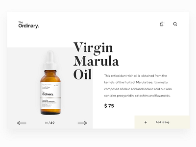 product page for the ordinary