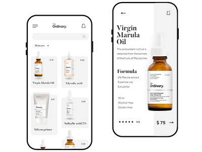 The Ordinary app design