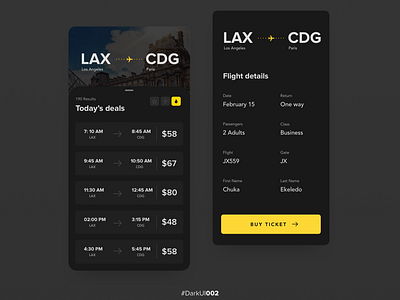 Dark themed ticket booking app