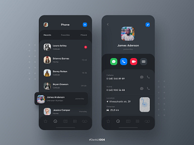 Caller app (Dark theme)