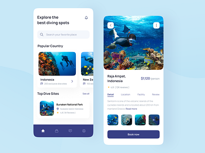 Diving Mobile App Design Exploration 🔥