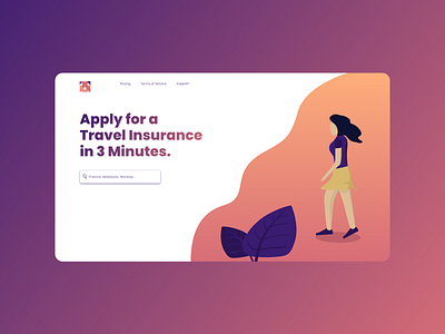 Travel Insurance. figma flat illustration illustration art insurance landing page travel webapp