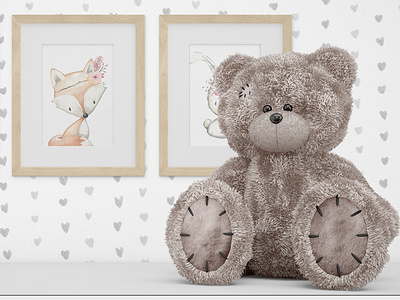 Frames Mockups - Nursery Frames artwork display creative design frame mock up frame mockup frames mockup kids room mock up mockup mockups nursery photo photorealistic picture frame picture mock up poster present presentation profesional teddy bearr