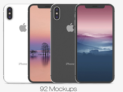 Apple iPhone X Mockups - Space Gray and Silver