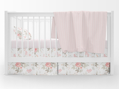 Baby Bed with Blanket Mockups baby baby bed bed bed linens bed mock up bedclothes bedding bedding and linen bedding set bedding set template bedding sheets bedset blanket cotton duvet kids bedding linen mock up nursery