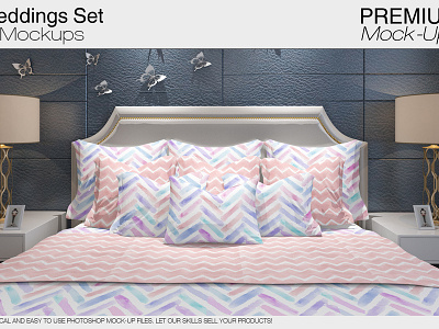 Bedding Mockup Set bed bed linens bed mock up bed set bedclothes bedding bedding and linen bedding set bedding sheets bedroom carpet mockup coastal bedroom coastal style double duvet linen mock up pattern pillow pillow cases