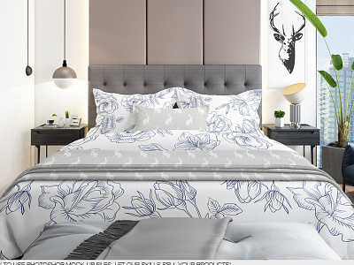 Bedding Mockup Set bed bed linens bed mock up bed set bedclothes bedding bedding and linen bedding set bedding sheets bedroom carpet mockup coastal bedroom coastal style double duvet linen mock up pattern pillow pillow cases