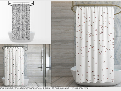 Shower Curtain Mockup Pack By Alexander, Farmhouse Shower Curtain Hangers